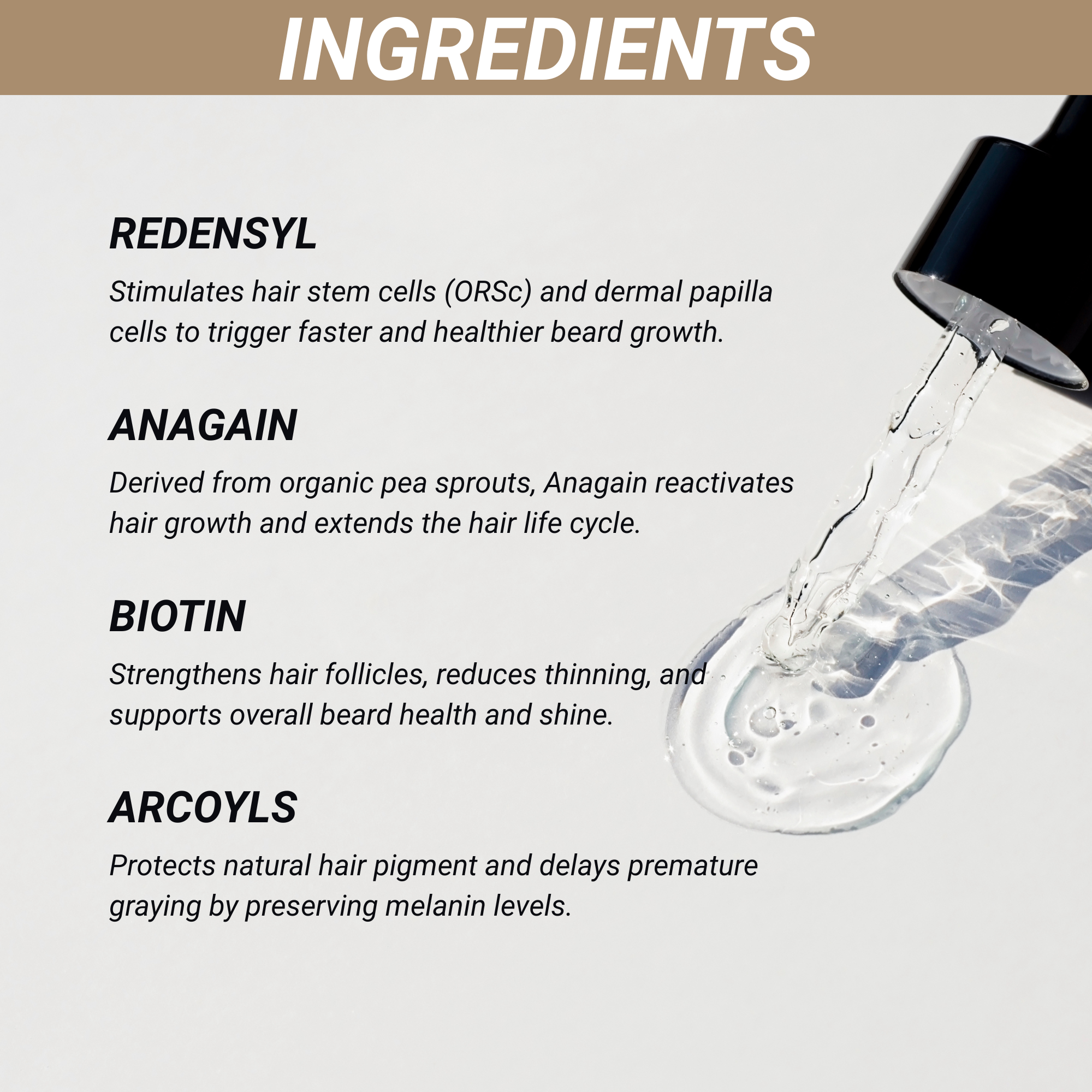 Anti Graying Beard Growth Serum