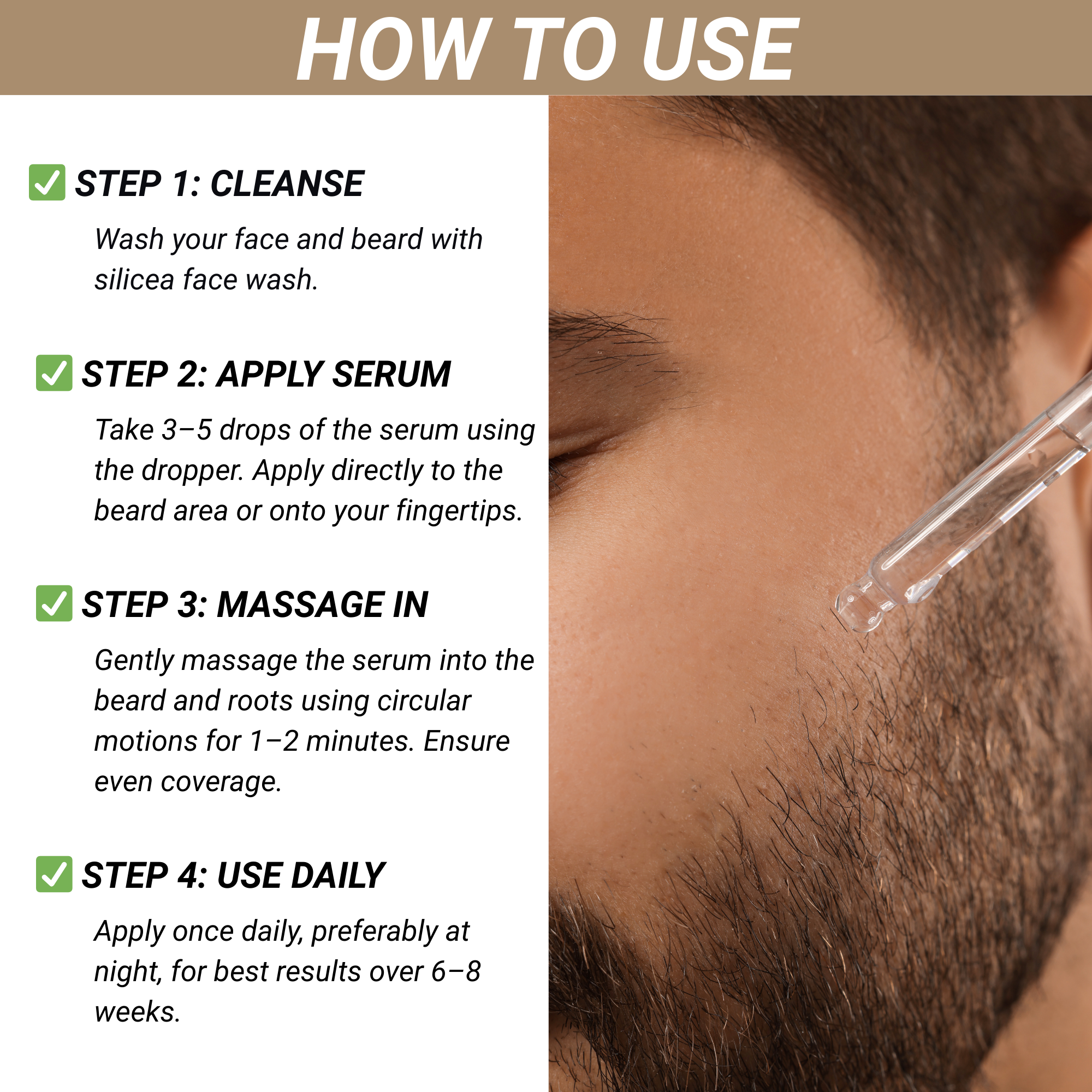 Anti Graying Beard Growth Serum