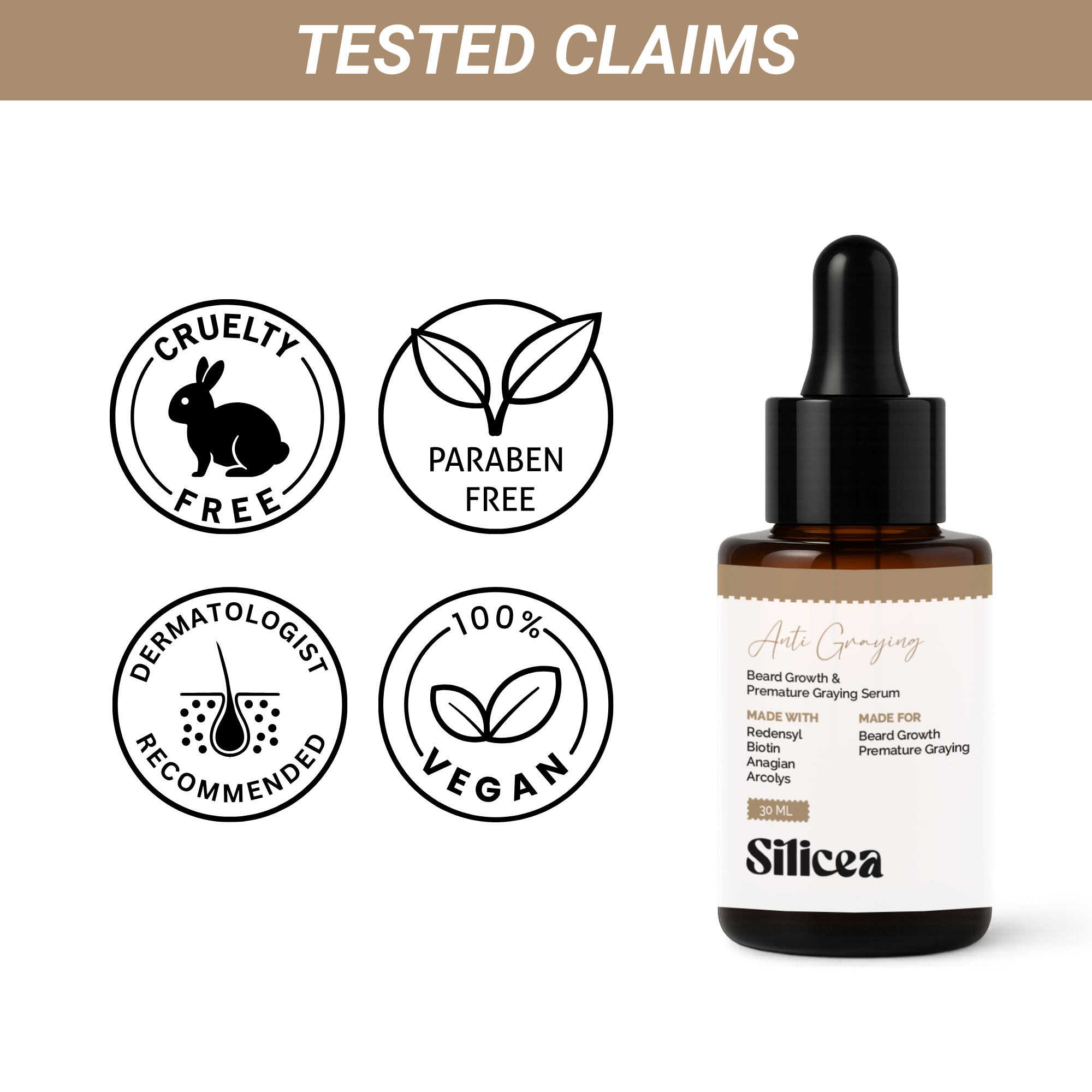 Anti Graying Beard Growth Serum